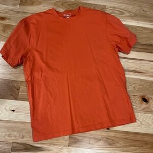 L.L. Bean Men's Bright Orange Short Sleeve Shirt